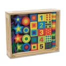 Melissa & Doug Fa készségfejlesztő játék, Fűzős gyöngyök dobozban