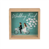 Fakeretes persely spóroláshoz, 20x20 cm - esküvő