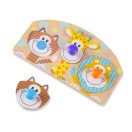 Melissa & Doug Fa készségfejlesztő játék, Puzzle fogantyúval, szafari