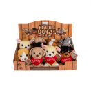 Ülő plüss Valentin napi kutyák szívvel, 14 cm - többféle