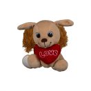 Ülő plüss Valentin napi kutyák szívvel, 14 cm - többféle