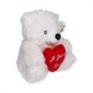 Plüss mackó piros szívvel, 22 cm