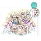 Festés számok szerint, képkerettel - kutyusok