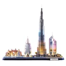 CubicFun 3D puzzle City Line Dubai LED világítással