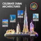 CubicFun 3D puzzle City Line Dubai LED világítással