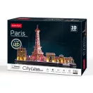 CubicFun 3D puzzle City Line Párizs LED világítással