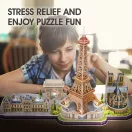 CubicFun 3D puzzle City Line Párizs LED világítással