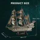 CubicFun 3D puzzle Bolygó hollandi kalózhajó, LED világítással