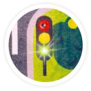 Buki Autópálya szőnyeg világító és színváltó jelzőlámpákkal