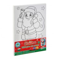   Karácsonyi vászon festő, festékkel és ecsettel - Mikulás