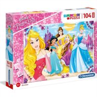   Clementoni Puzzle 104 db Maxi, Supercolor - Disney Hercegnők