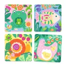 Djeco Magic Colouring - Vízzel színező készlet, Kukucs! állatbébik a kertben