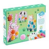   Djeco Dots and Pompoms - Képszínezés pöttyökkel és pompomokkal, Lenn a fűben