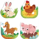 Dodo Baby puzzle 4 az 1-ben, farm állatok 13 db