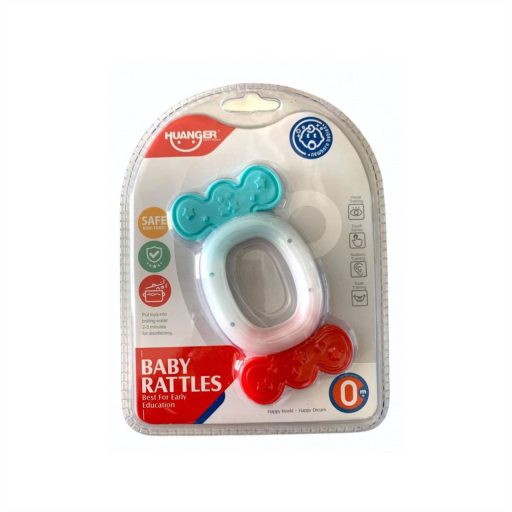 Bébi csörgő és rágóka 2in1 - piros és kék