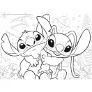 Lisciani Puzzle M-Plus 24 db-os és színező - Stitch és Angyal, csillagfényes ölelés