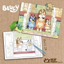Lisciani Puzzle Eco Mini 48 db-os és színező - Bluey, kutyusok a lépcsőn