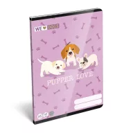 Füzet tűzött A5, 40 lapos, vonalas - Pupper Love