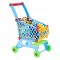 Kék bevásárlókocsi termékekkel