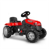 XXL piros pedálos traktor pótkocsival