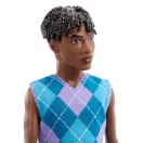 Barbie Fashionista barátok fiú baba - rombuszmintás felsőben
