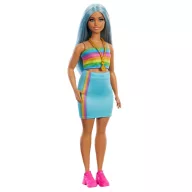   Barbie Fashionista barátnők stílusos divatbaba - 65. évfordulós baba szivárványos topban