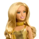Barbie Fashionista Barátnők stílusos divatbaba - 65. évfordulós baba aranyszínű ruhában