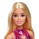 Barbie Fashionista barátnők stílusos divatbaba - fényes pink miniruhában
