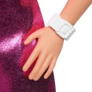 Barbie Fashionista barátnők stílusos divatbaba - fényes pink miniruhában