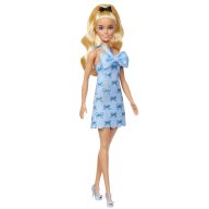   Barbie Fashionista barátnők stílusos divatbaba - kék masnis ruhában