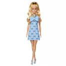 Barbie Fashionista barátnők stílusos divatbaba - kék masnis ruhában