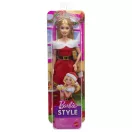 Barbie Fashionista barátnők stílusos divatbaba - Mikulás inspirálta ruhában