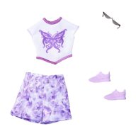 Barbie Ruhaszett - pillangós top és lila rövidnadrág