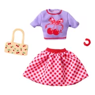   Barbie Ruhaszett - cseresznyemintás póló és kockás szoknya