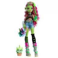   Monster High Szörnyen új baba kiskedvenccel - Venus Mcflytrap
