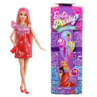   Barbie Party Reveal Glamour meglepetés baba szett - Piros csillogó ruhában