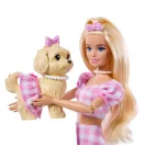 Barbie Kiskedvenc divatduó - Barbie rózsaszín kockás ruhában, kutyussal