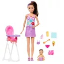 Barbie Bébiszitter játékszett - Etetőszék szett