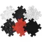 Muffik ortopédiai puzzle szőnyeg - Bébi szett, fekete-piros-fehér, 6 db