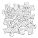 Muffik ortopédiai puzzle szőnyeg - Bébi szett, fekete-piros-fehér, 6 db