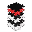 Muffik ortopédiai puzzle szőnyeg - Bébi szett, fekete-piros-fehér, 6 db