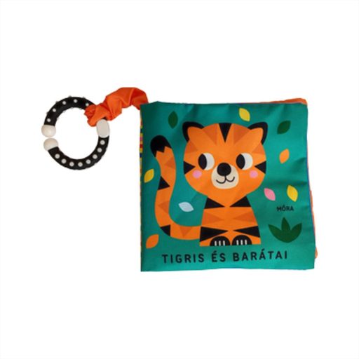 Tigris és barátai textilkönyv rágókával