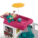 Schleich 42619 Horse Club Lószállíó lakóautó, lovakkal és kiegészítőkkel