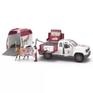 Schleich 42704 Horse Club Mobil állatorvos kisteherautó lószállító utánfutóval