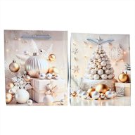 Karácsonyi papírtasak fehér 18*21,5*8 cm, többféle