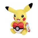 Pokémon plüssfigura - Pikachu pokélabda szívvel, 20 cm